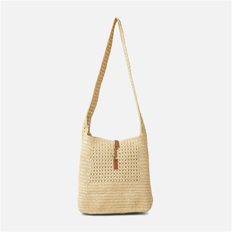 ysl 2080|Saint Laurent YSL Fantaisie Raffia Crochet Hobo .